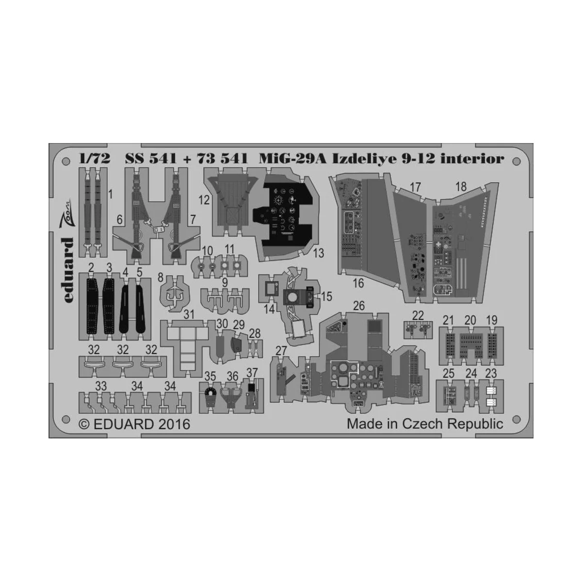 MiG-29A Izdeliye 9-12 for Trumpeter, 1/72 - Eduard Accessories 73541