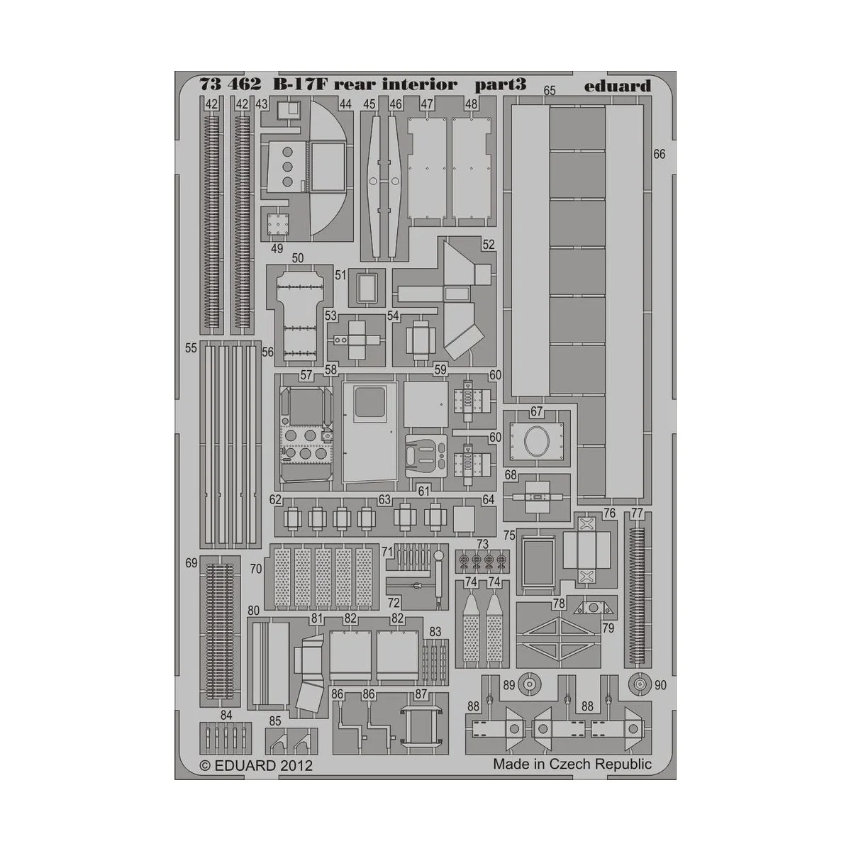 B-17F rear interior for Revell, 1/72 - Eduard Accessories 73462