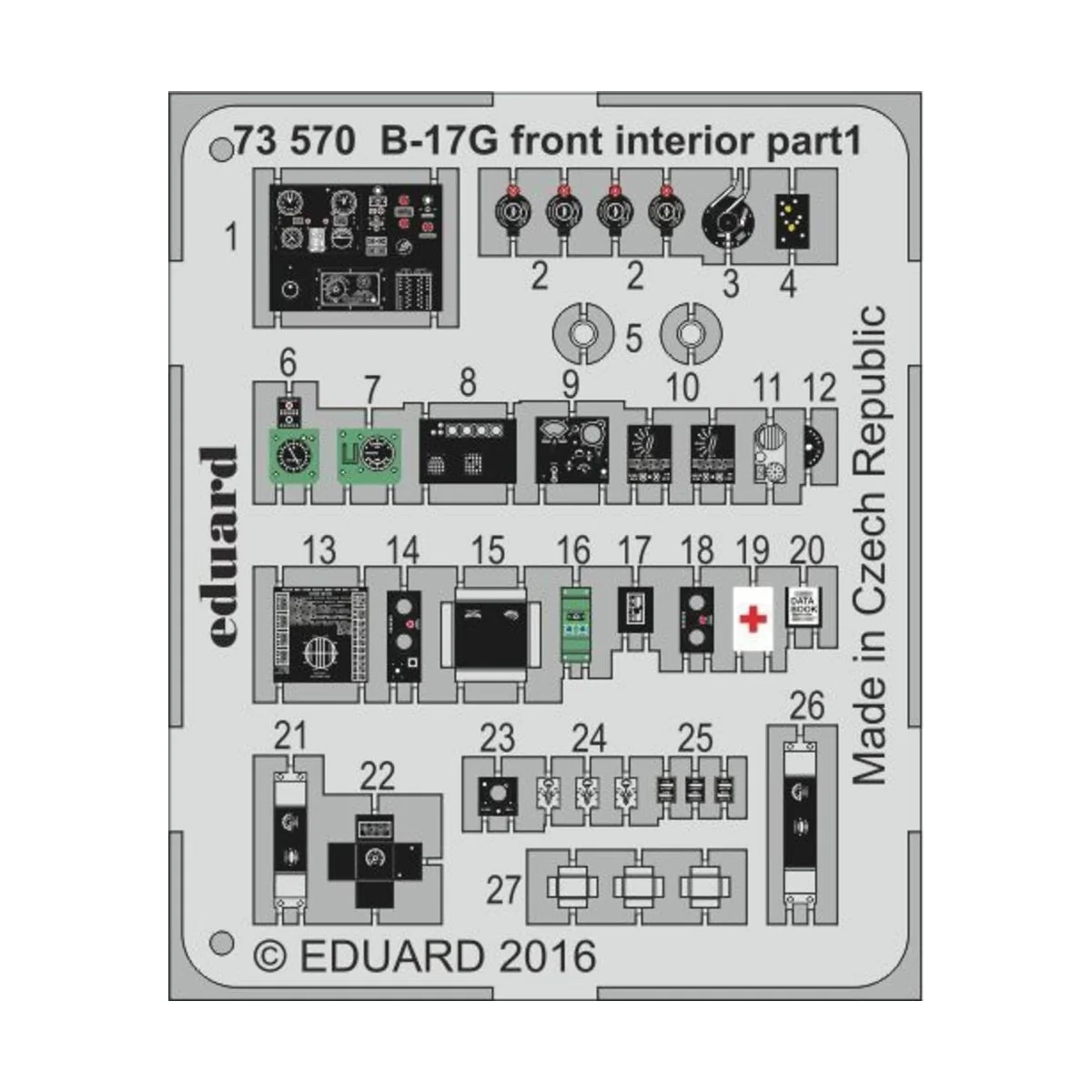 B-17G front interior for Airfix, 1/72 - Eduard Accessories 73570