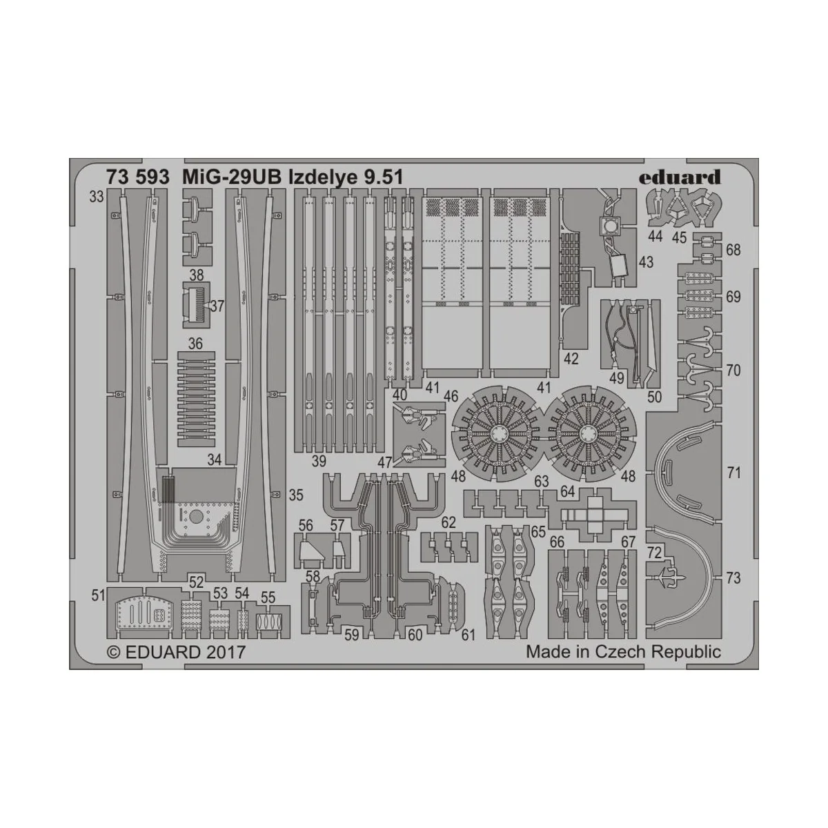MiG-29UB Izdelye 9.51 for Trumpeter, 1/72 - Eduard Accessories 73593