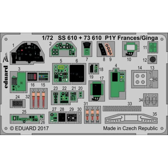 P1Y Frances/Ginga for Hasegawa, 1/72 - Eduard Accessories 73610