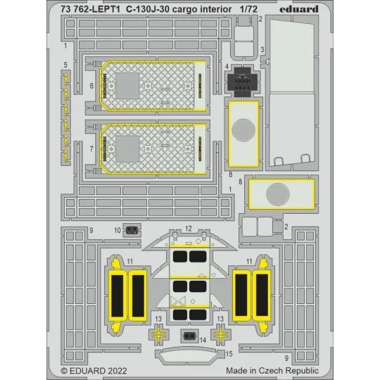 C-130J-30 cargo interior for ZVEZDA, 1/72 - Eduard Accessories 73762