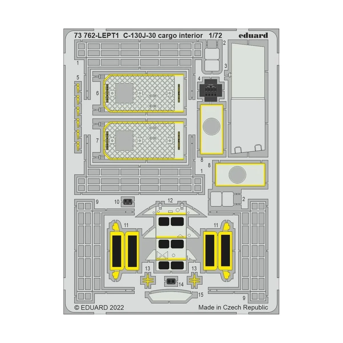 C-130J-30 cargo interior for ZVEZDA, 1/72 - Eduard Accessories 73762
