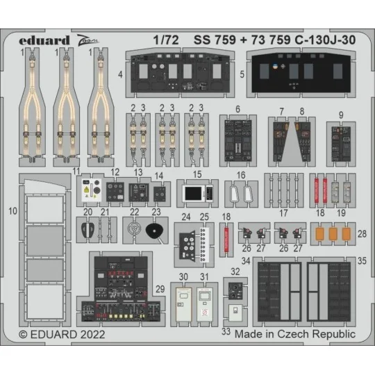 C-130J-30 interior for ZVEZDA, 1/72 - Eduard Accessories 73759