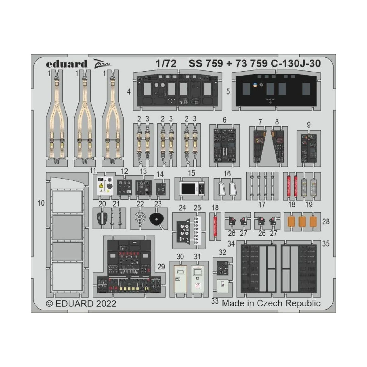 C-130J-30 interior for ZVEZDA, 1/72 - Eduard Accessories 73759