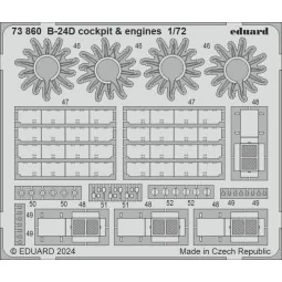 B-24D cockpit & engines for Airfix, 1/72 - Eduard Accessories 73860