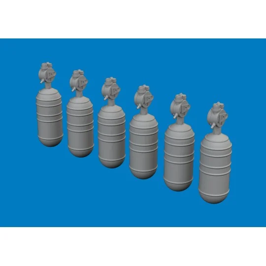 WWII USAAF oxygen cylinder A-6 PRINT, 1/72 - Eduard Accessories 672396