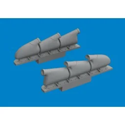 Spitfire Mk.V three-stacks exhaust rounded PRINT TAMIYA - Eduard Ac...