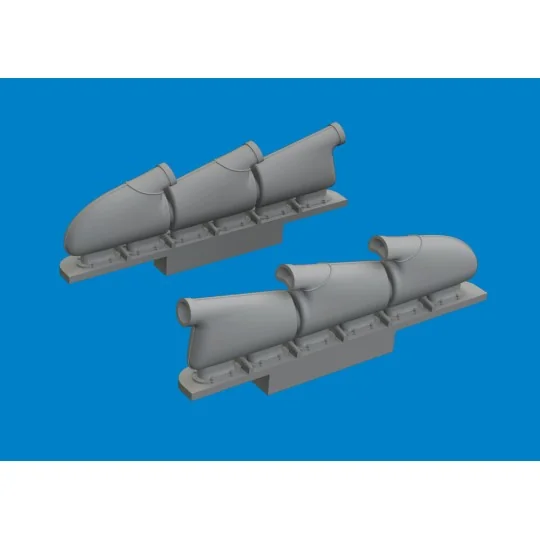 Spitfire Mk.V three-stacks exhaust rounded PRINT TAMIYA - Eduard Ac...