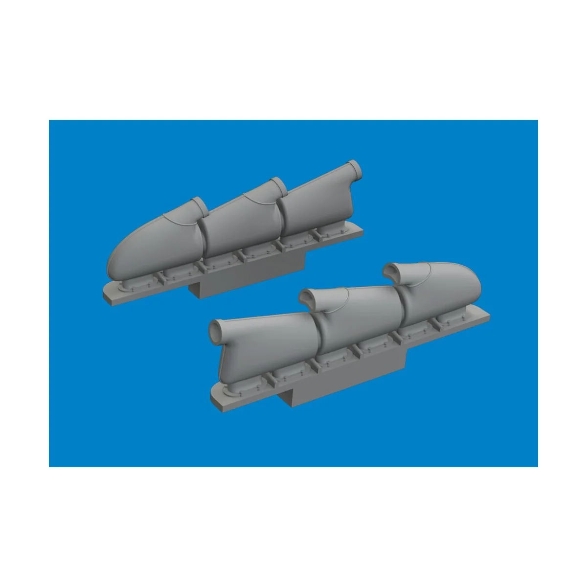 Spitfire Mk.V three-stacks exhaust rounded PRINT TAMIYA, 1/72 - Edu...
