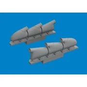 Spitfire Mk.V three-stacks exhaust rounded PRINT TAMIYA, 1/72 - Edu...