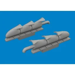 Spitfire Mk.V three-stacks exhaust fishtail PRINT TAMIYA, 1/72 - Ed...