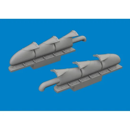Spitfire Mk.V three-stacks exhaust fishtail PRINT TAMIYA - Eduard A...