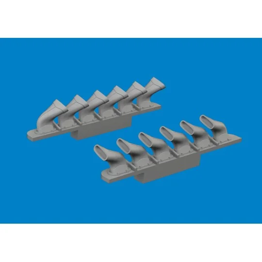 Spitfire Mk.V six-stacks exhaust fishtail PRINT TAMIYA - Eduard Acc...