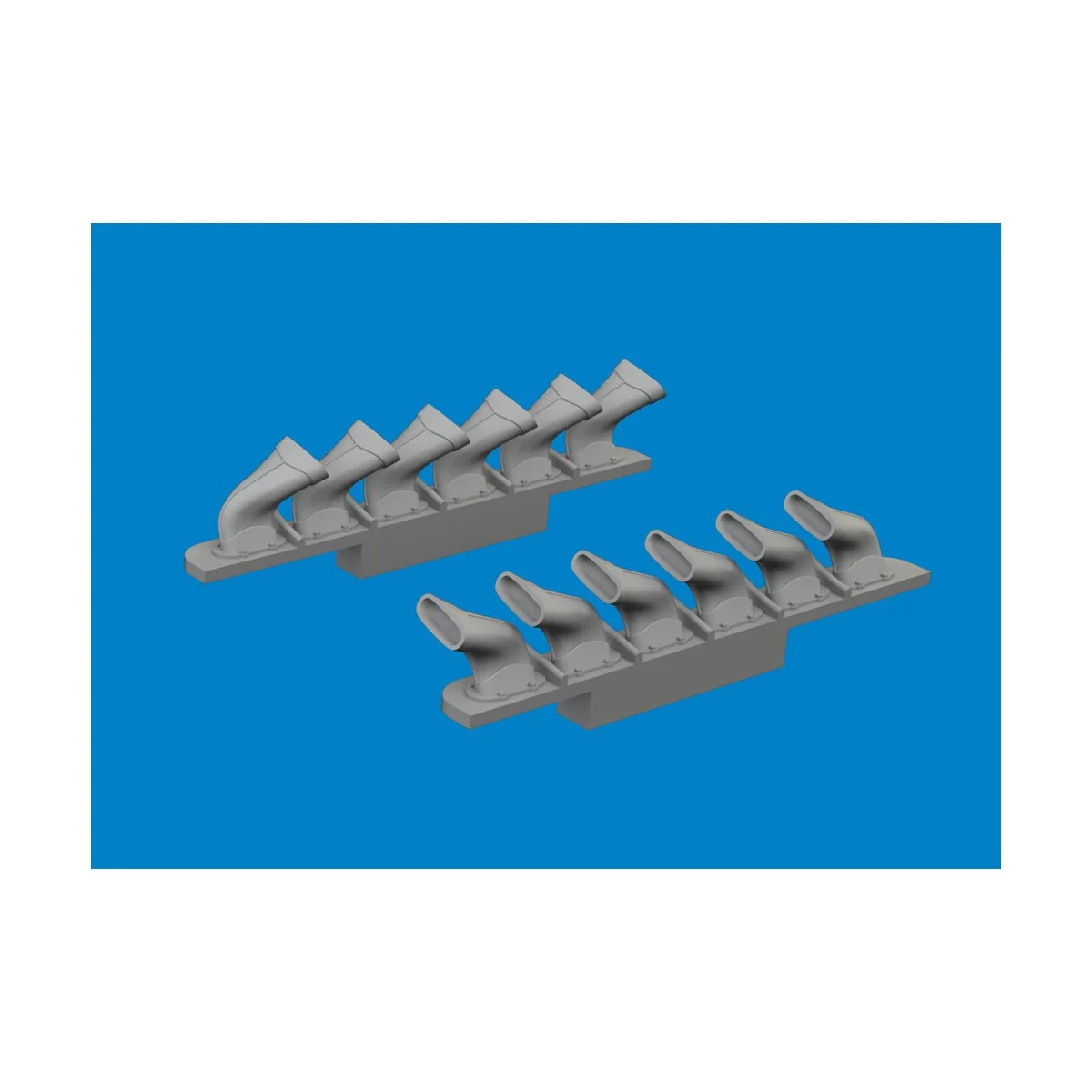 Spitfire Mk.V six-stacks exhaust fishtail PRINT TAMIYA, 1/72 - Edua...