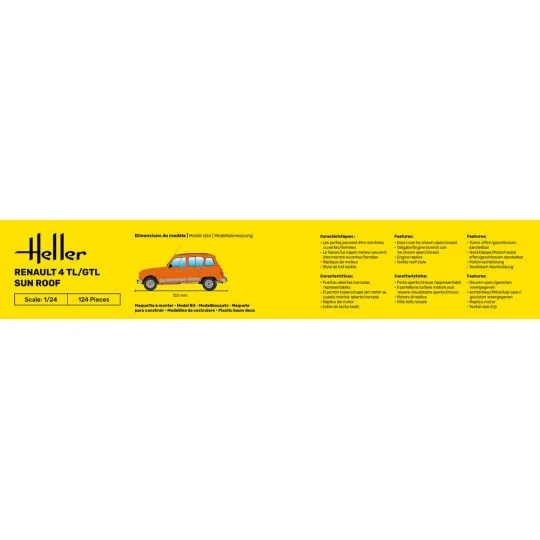 STARTER KIT Renault 4 TL/GTL Sun Roof, 1/24 - Heller 58704 STARTER KIT Renault 4 TL/GTL Sun Roof, 1/24 - Heller 58704