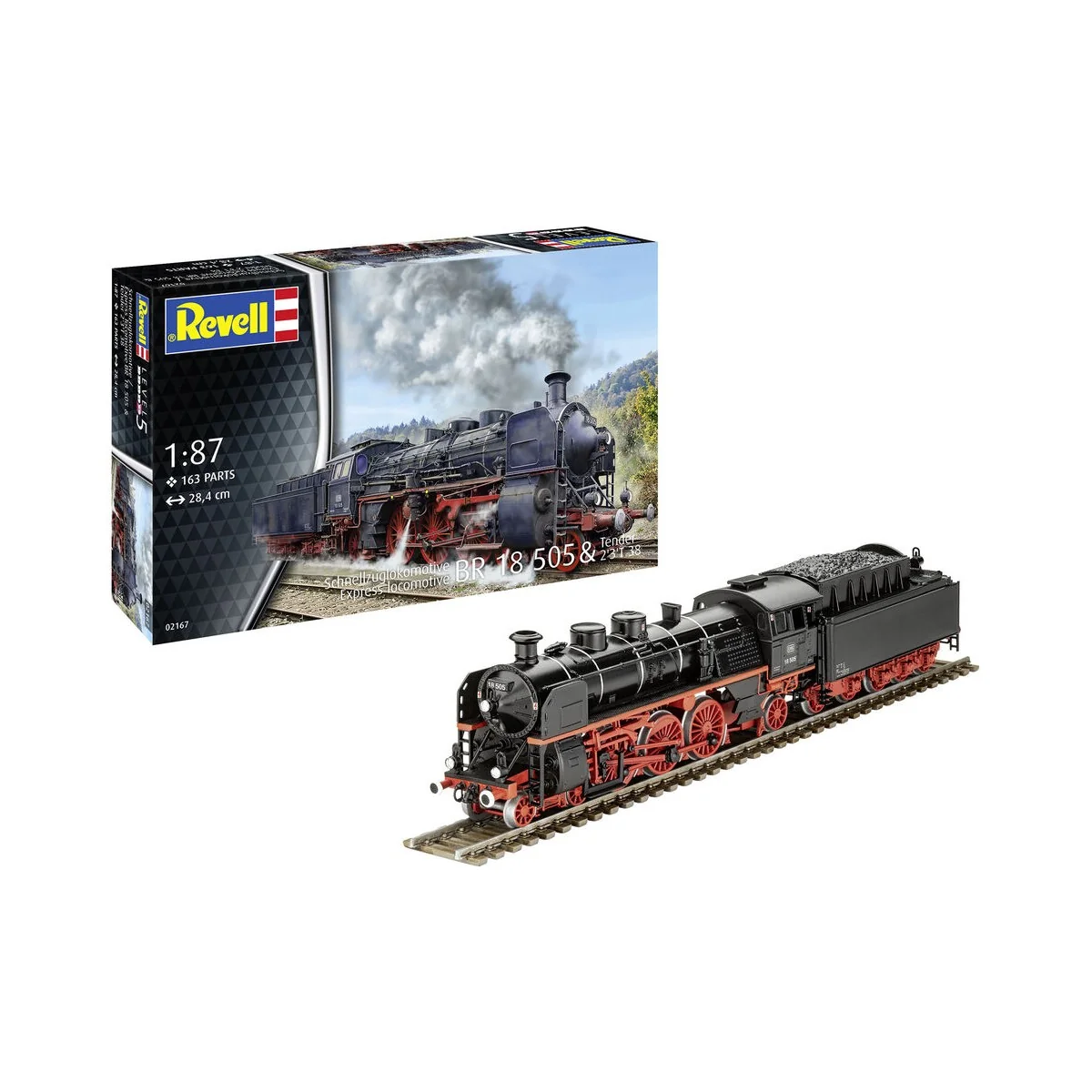 Schnellzuglokomotive BR 18 505 mit Tender 2'3' T38, 1/87 - Revell 0...