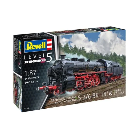 Schnellzuglokomotive S3/6 BR18(5) mit Tender 2‘2’T, 1/87 - Revell 0...