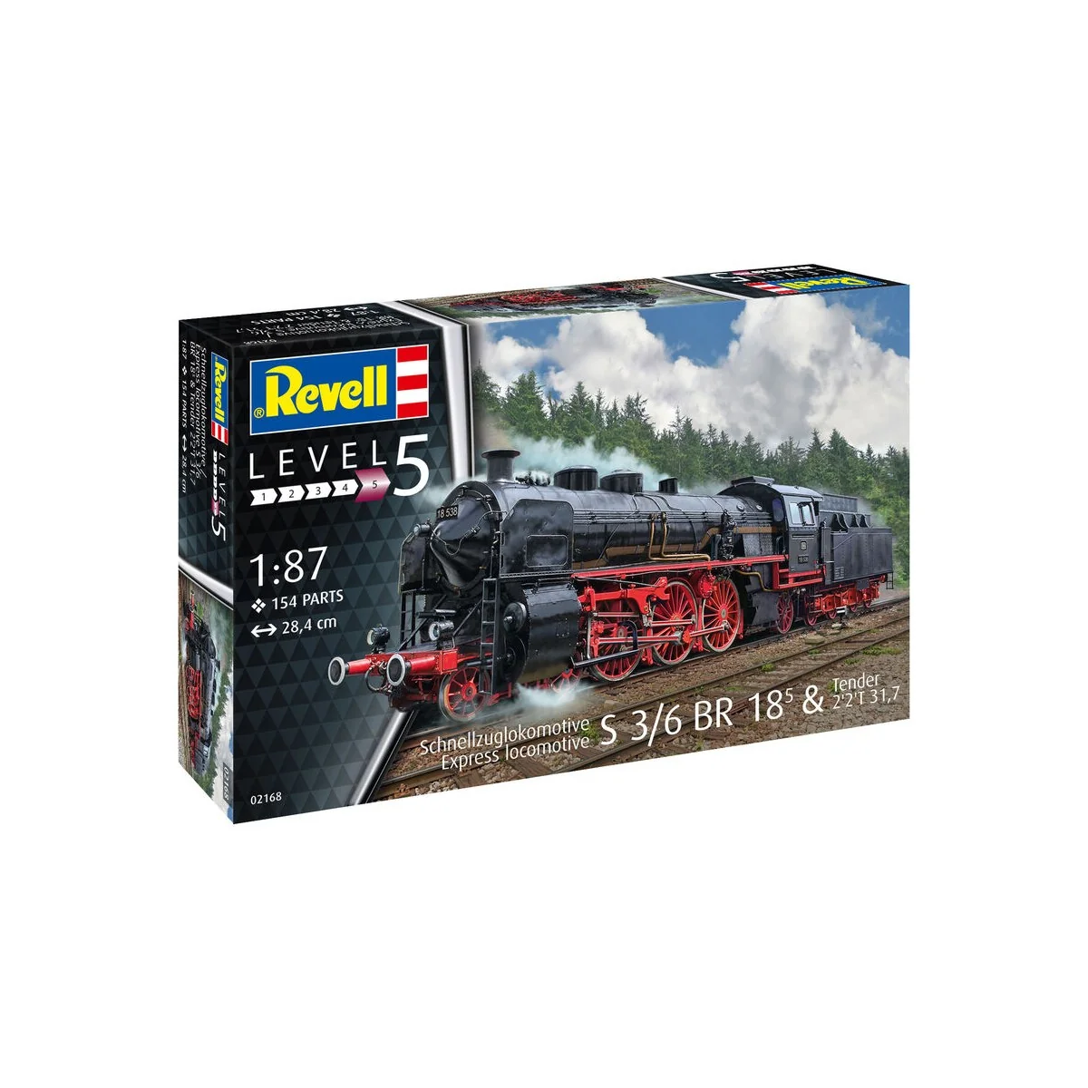 Schnellzuglokomotive S3/6 BR18(5) mit Tender 2‘2’T, 1/87 - Revell 0...