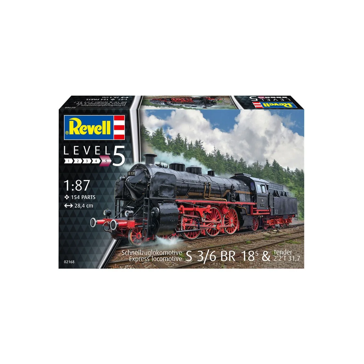 Schnellzuglokomotive S3/6 BR18(5) mit Tender 2‘2’T, 1/87 - Revell 0...