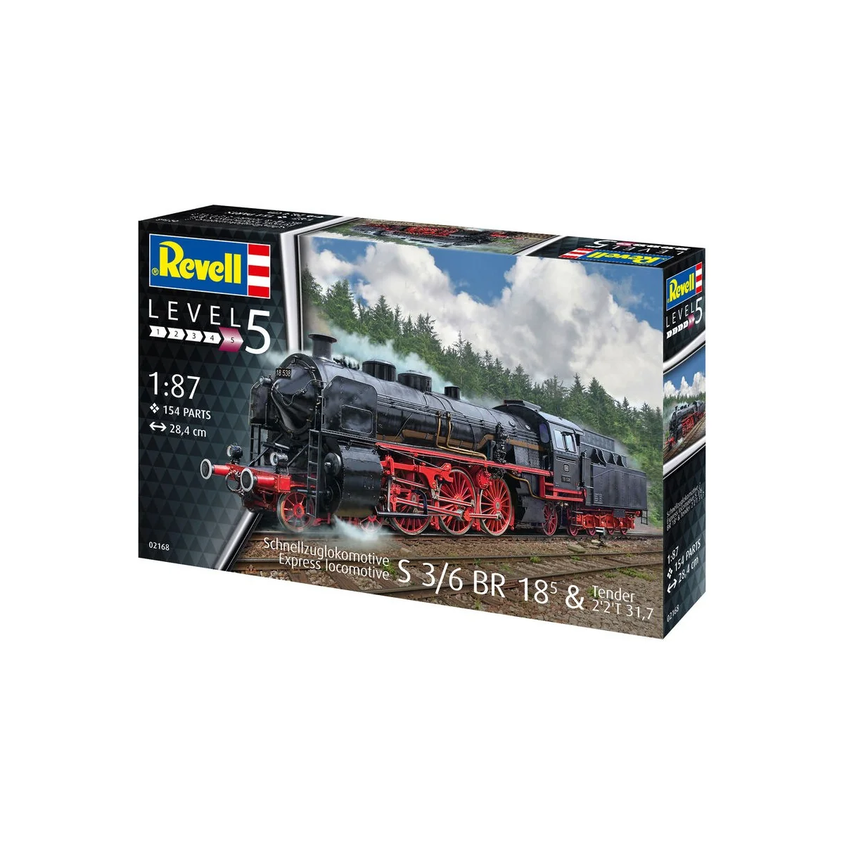 Schnellzuglokomotive S3/6 BR18(5) mit Tender 2‘2’T, 1/87 - Revell 0...