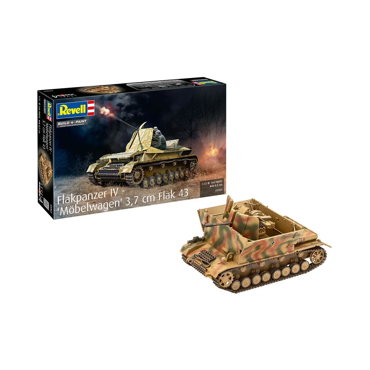 Flakpanzer IV - Möbelwagen 3, 7 cm Flak 43, 1/72 - Revell 03363