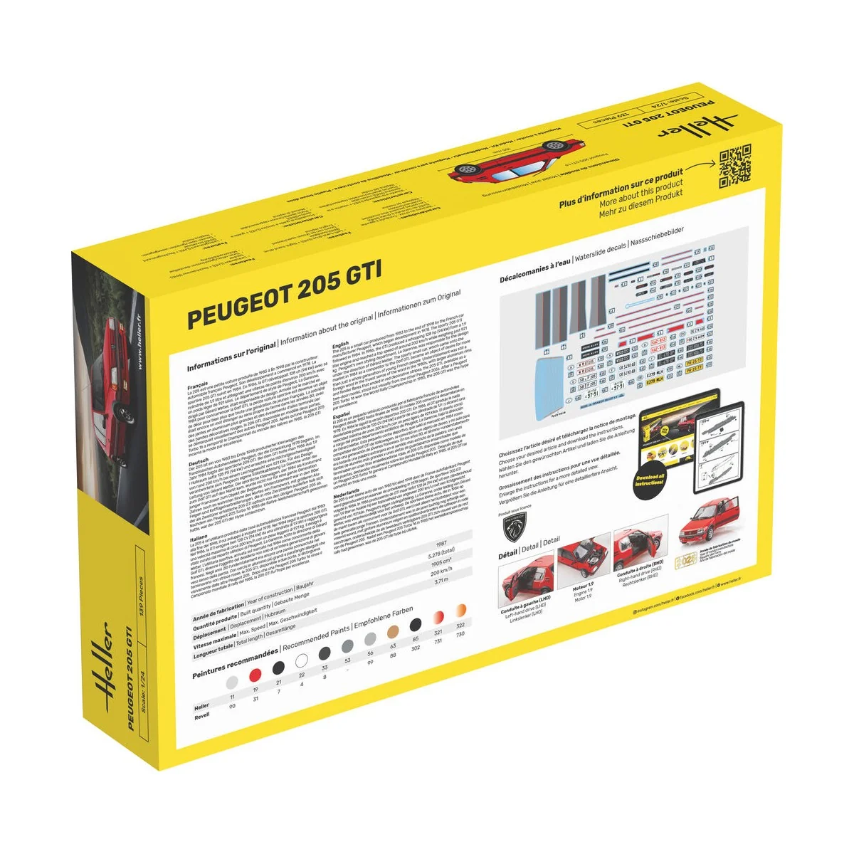 STARTER KIT Peugeot 205 GTI, 1/24 - Heller 58705 STARTER KIT Peugeot 205 GTI, 1/24 - Heller 58705