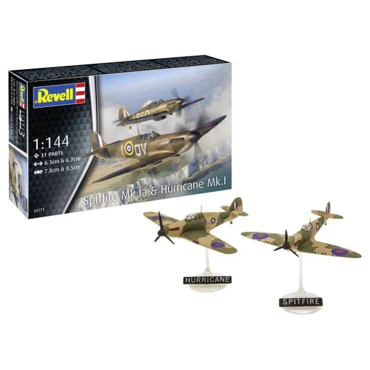 Supermarine Spitfire Mk.Ia & Hawker Hurricane Mk.I, 1/144 - Revell ...