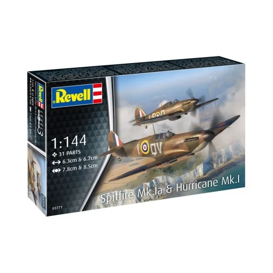 Supermarine Spitfire Mk.Ia & Hawker Hurricane Mk.I, 1/144 - Revell ...