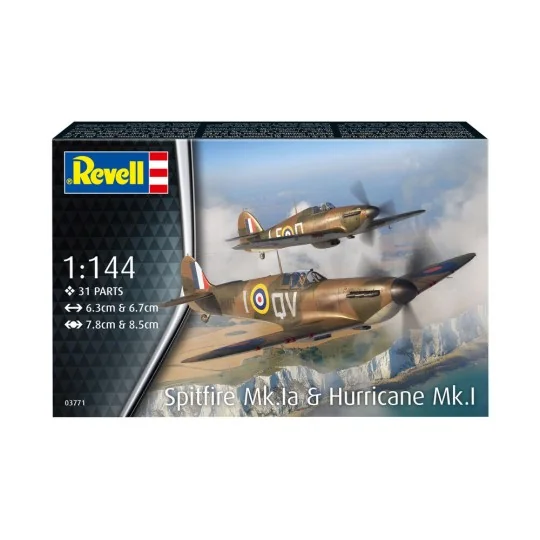 Supermarine Spitfire Mk.Ia & Hawker Hurricane Mk.I, 1/144 - Revell ...