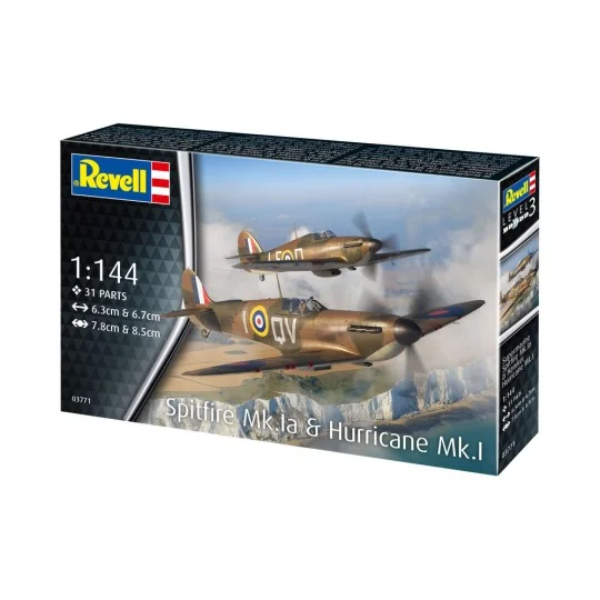 Supermarine Spitfire Mk.Ia & Hawker Hurricane Mk.I, 1/144 - Revell ...