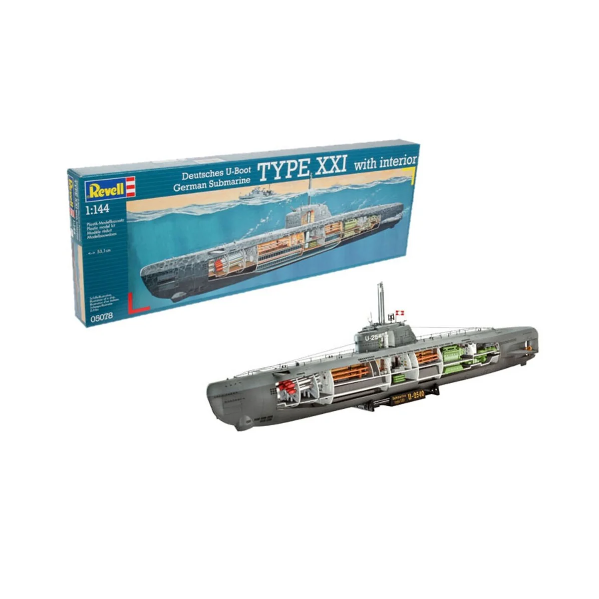 U-Boot Typ XXI U 2540 &Interieur, 1/144 - Revell 05078