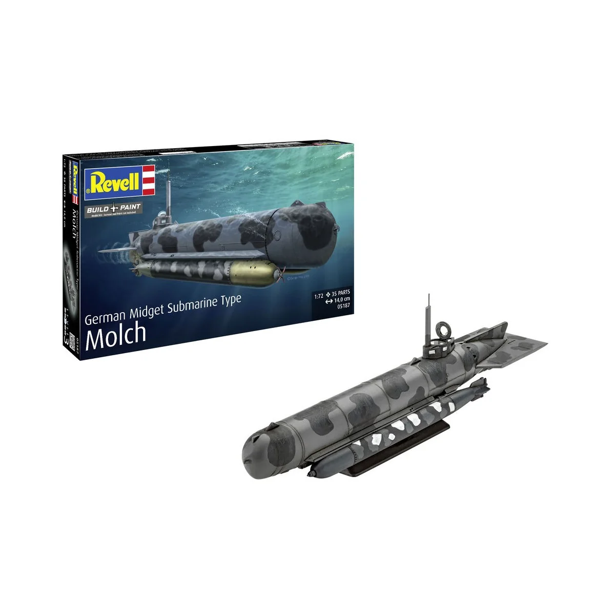 German Midget Submarine Type Molch, 1/72 - Revell 05187