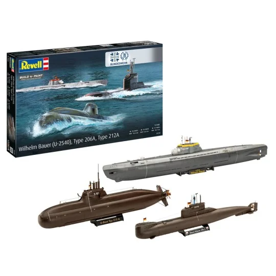 70 Jahre Bundeswehr:Wilhelm Bauer, Type 206A, Class2, 1/144 - Revel...