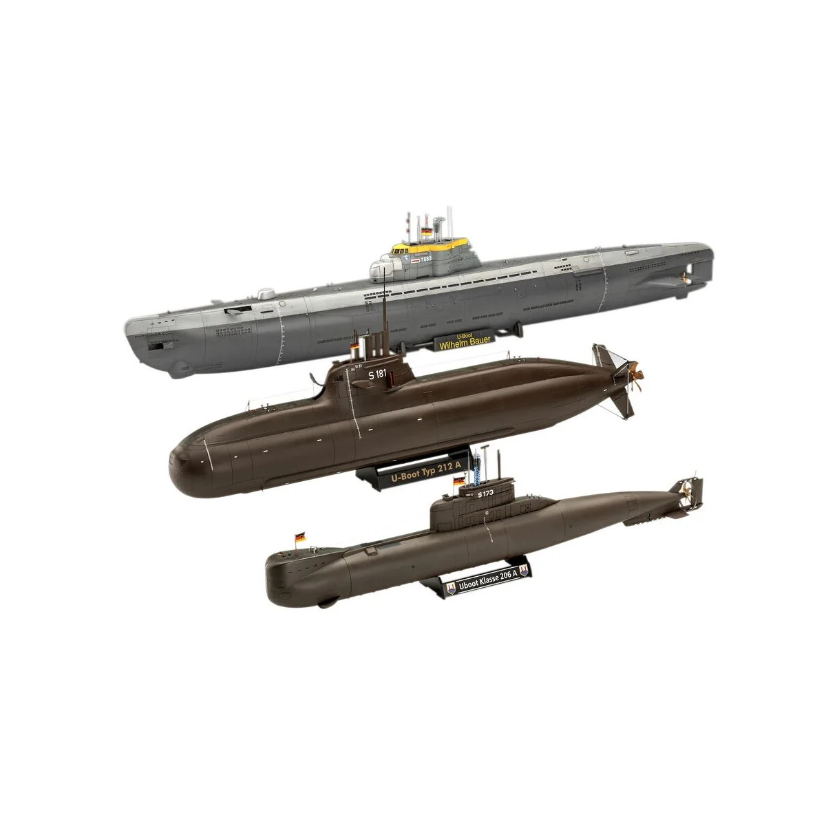 70 Jahre Bundeswehr:Wilhelm Bauer, Type 206A, Class2, 1/144 - Revel...