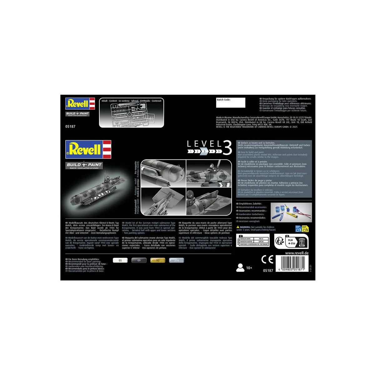 German Midget Submarine Type Molch, 1/72 - Revell 05187