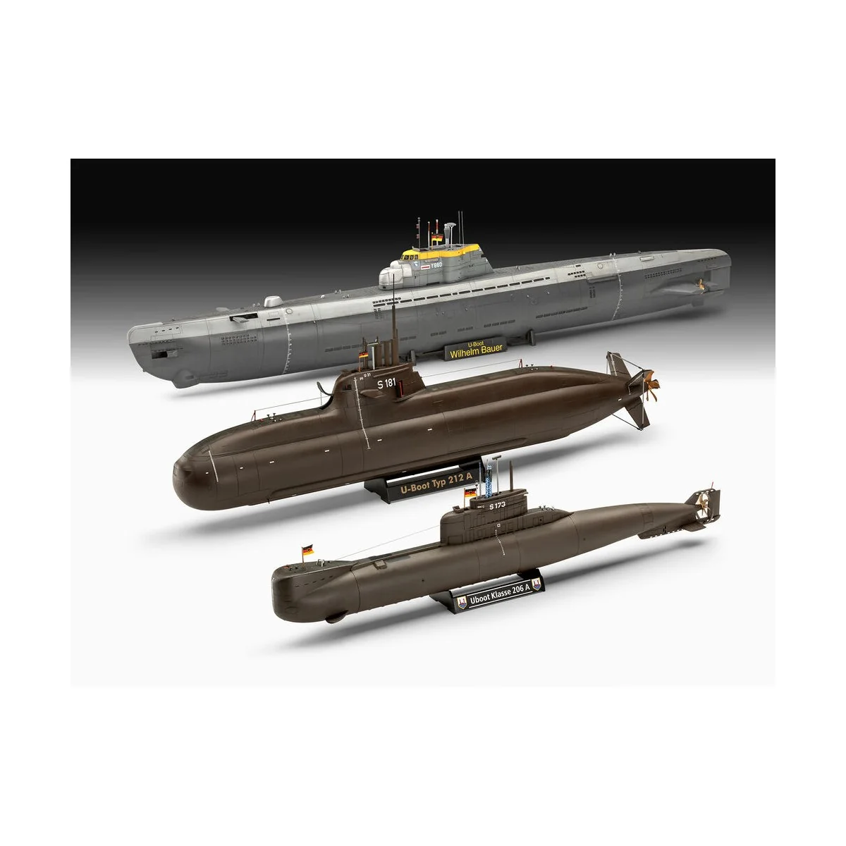 70 Jahre Bundeswehr:Wilhelm Bauer, Type 206A, Class2, 1/144 - Revel...