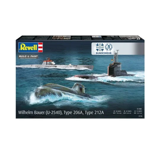 70 Jahre Bundeswehr:Wilhelm Bauer, Type 206A, Class2, 1/144 - Revel...
