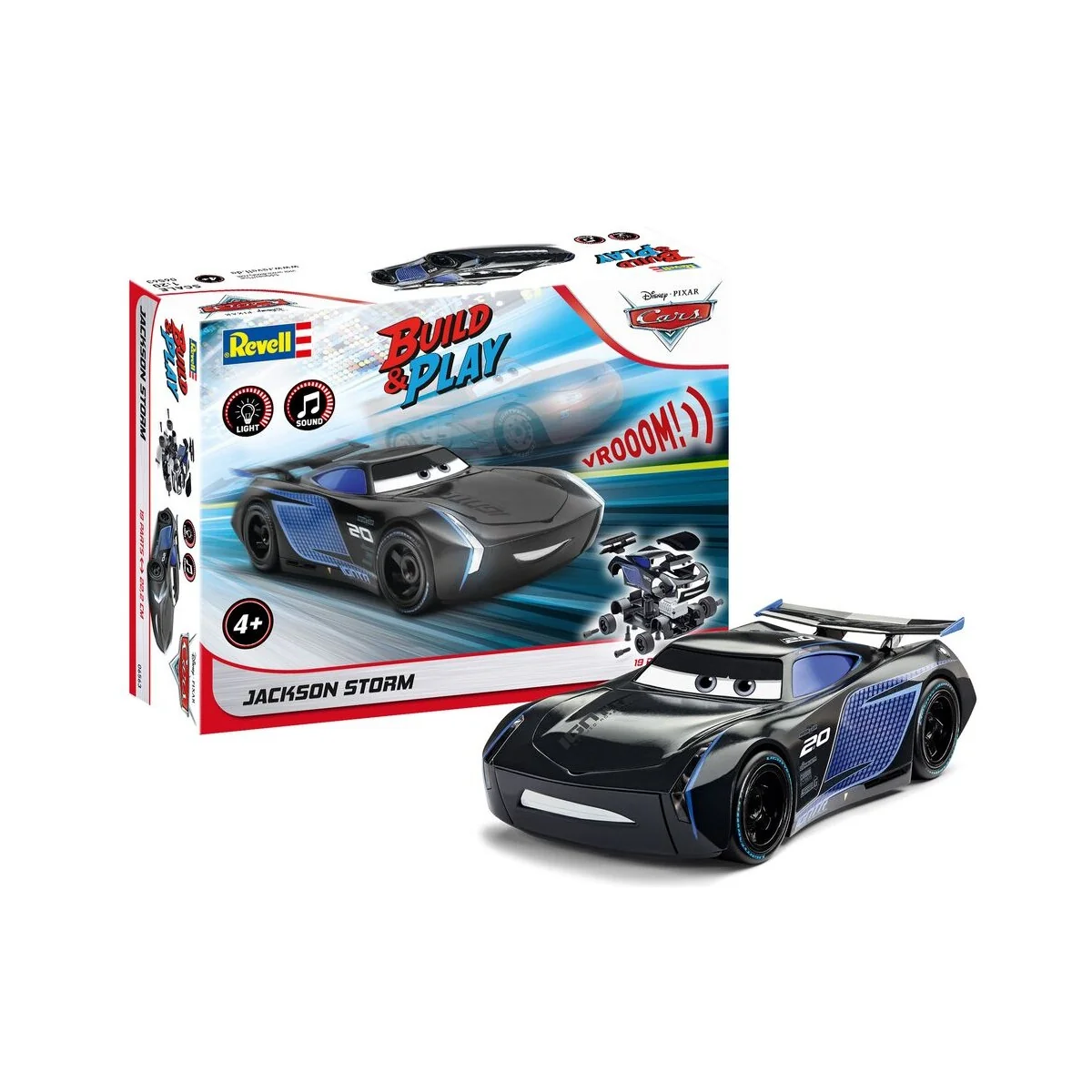Jackson Storm Disney-Cars Auto mit Licht & Sound, 1/20 - Revell 06563