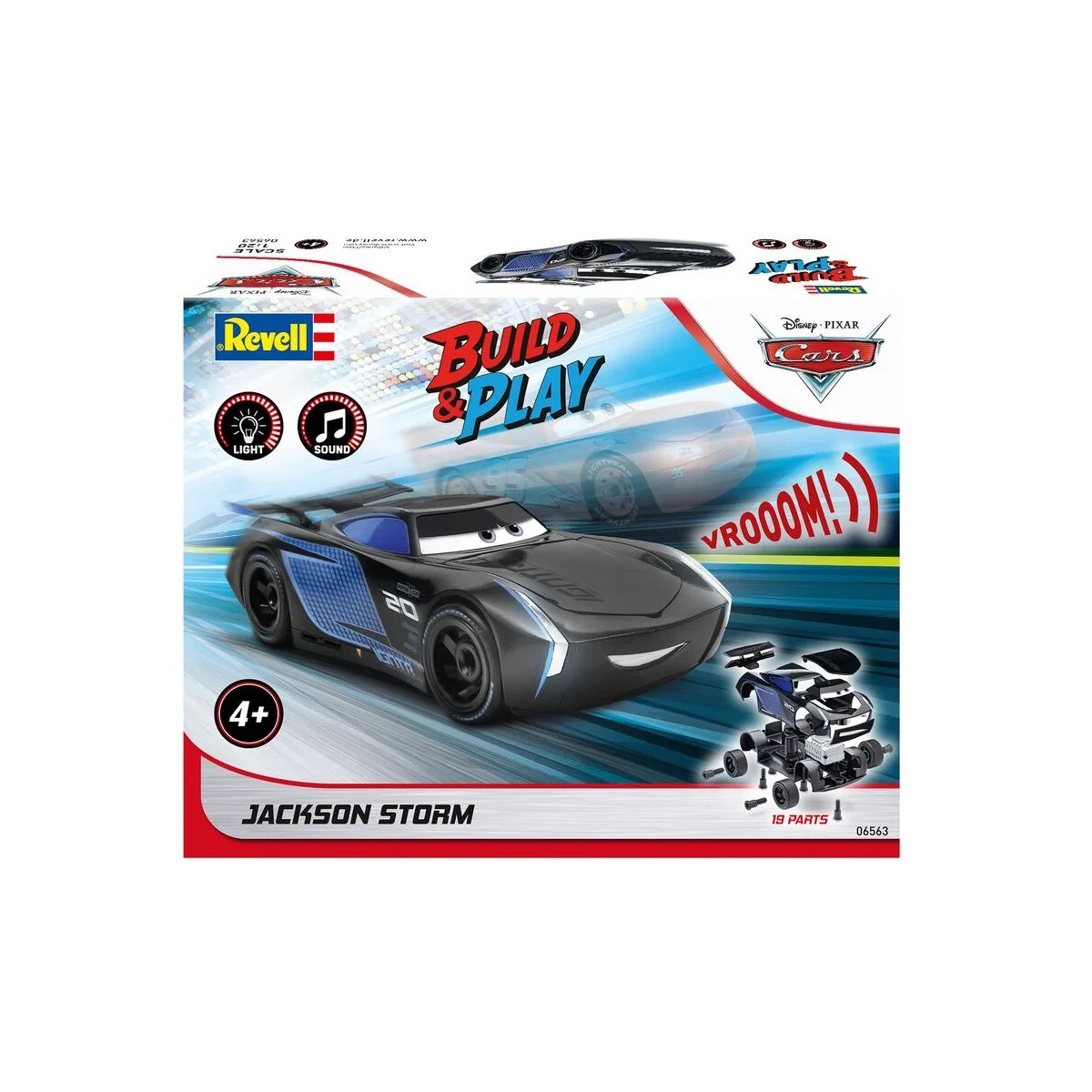 Jackson Storm Disney-Cars Auto mit Licht & Sound, 1/20 - Revell 06563
