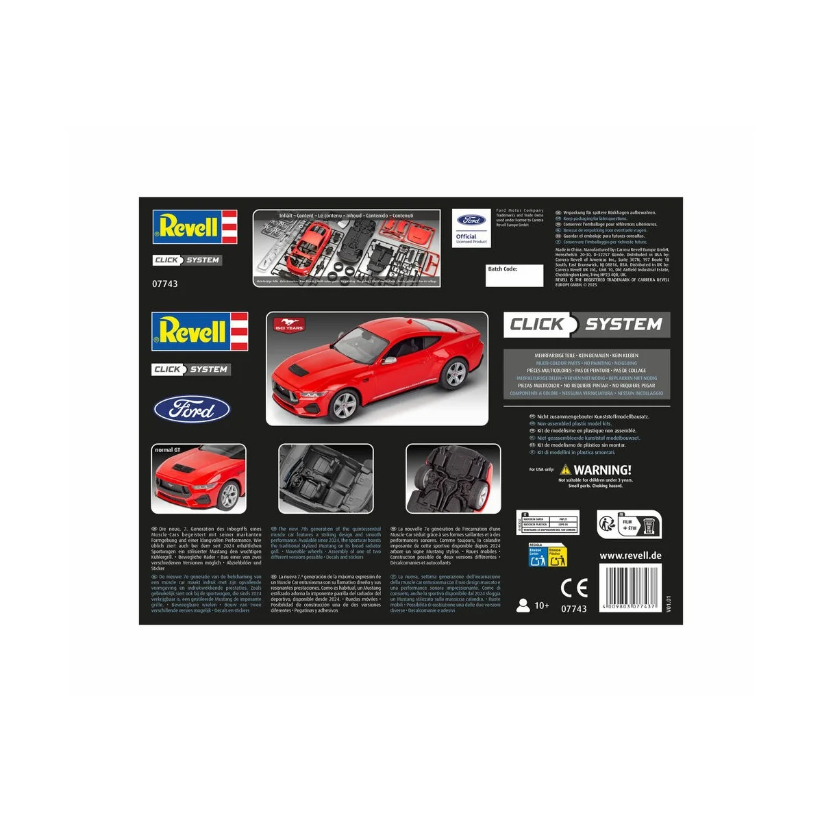 2024 Ford Mustang GT (easy-click), 1/25 - Revell 07743