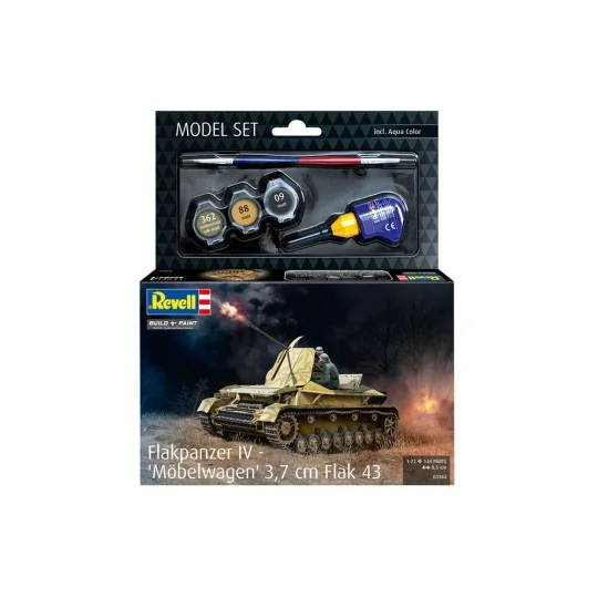 Model Set Flakpanzer IV Möbelwagen 3.7cm Flak, 1/72 - Revell 63363