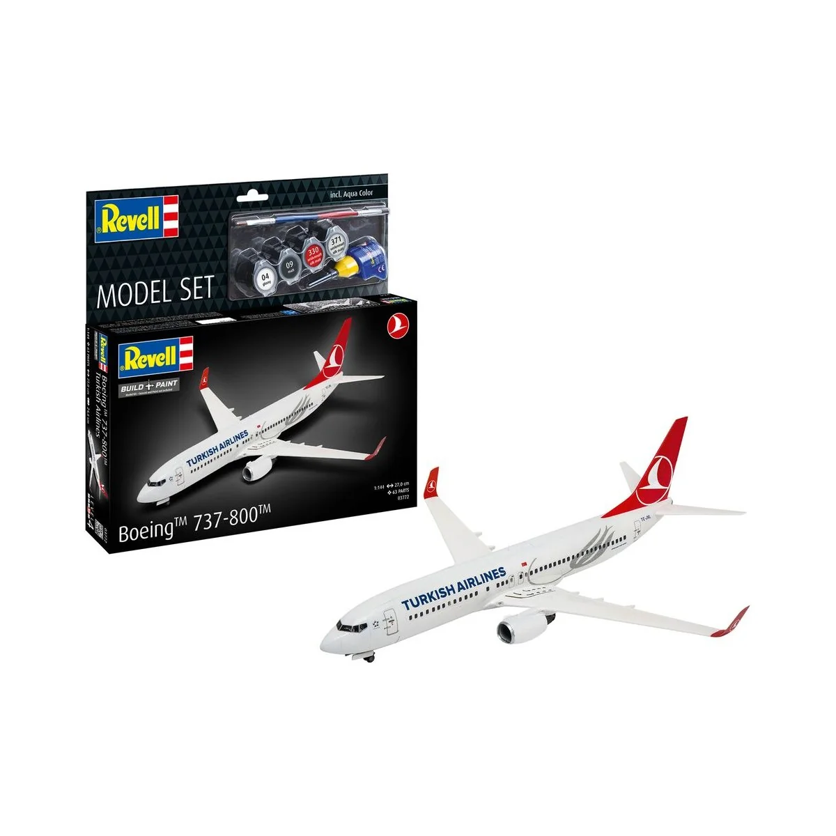 Model Set Boeing 737-800 Turkish Airlines, 1/144 - Revell 63772