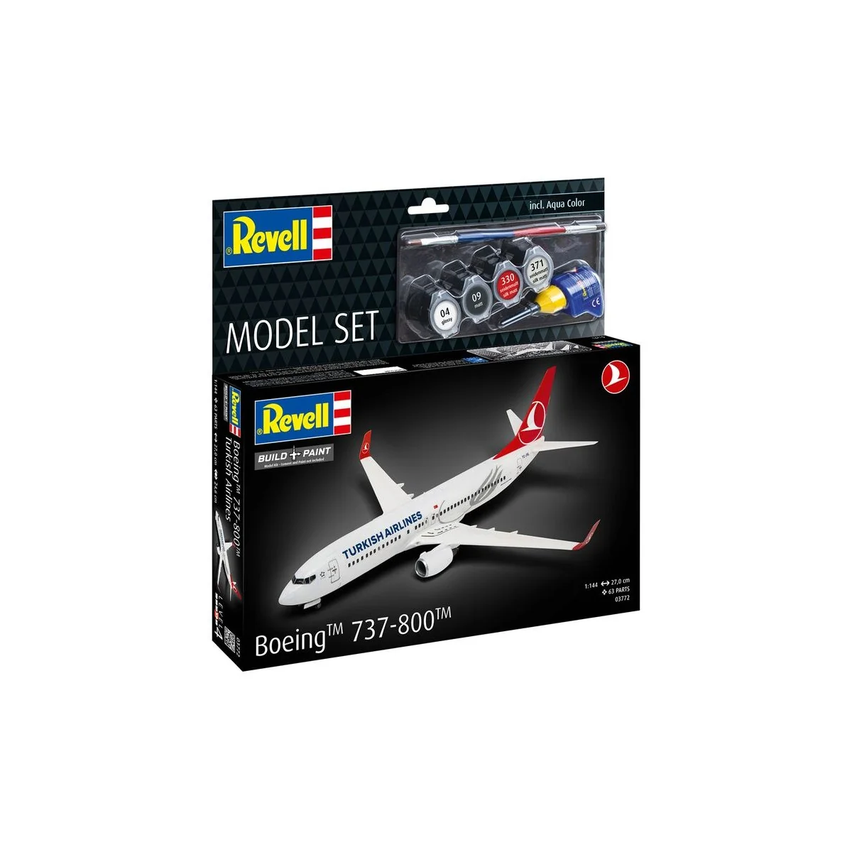 Model Set Boeing 737-800 Turkish Airlines, 1/144 - Revell 63772