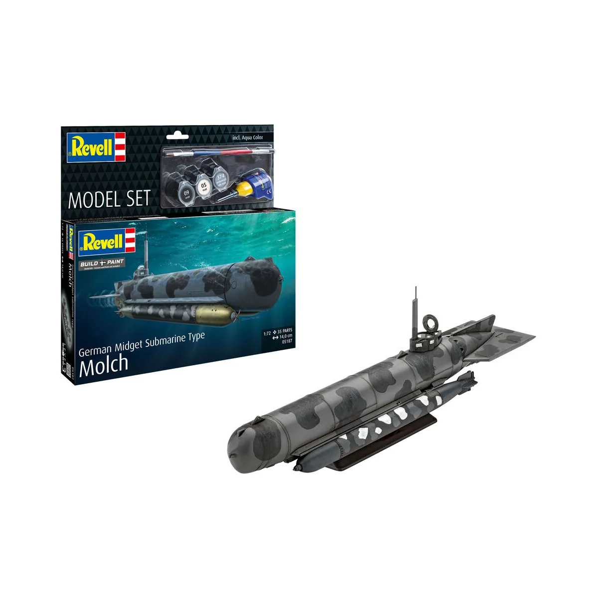 Model Set German Midget Submarine Type Molch, 1/72 - Revell 65187