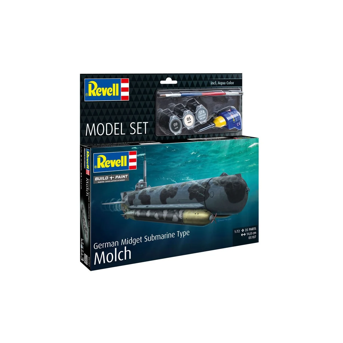 Model Set German Midget Submarine Type Molch, 1/72 - Revell 65187