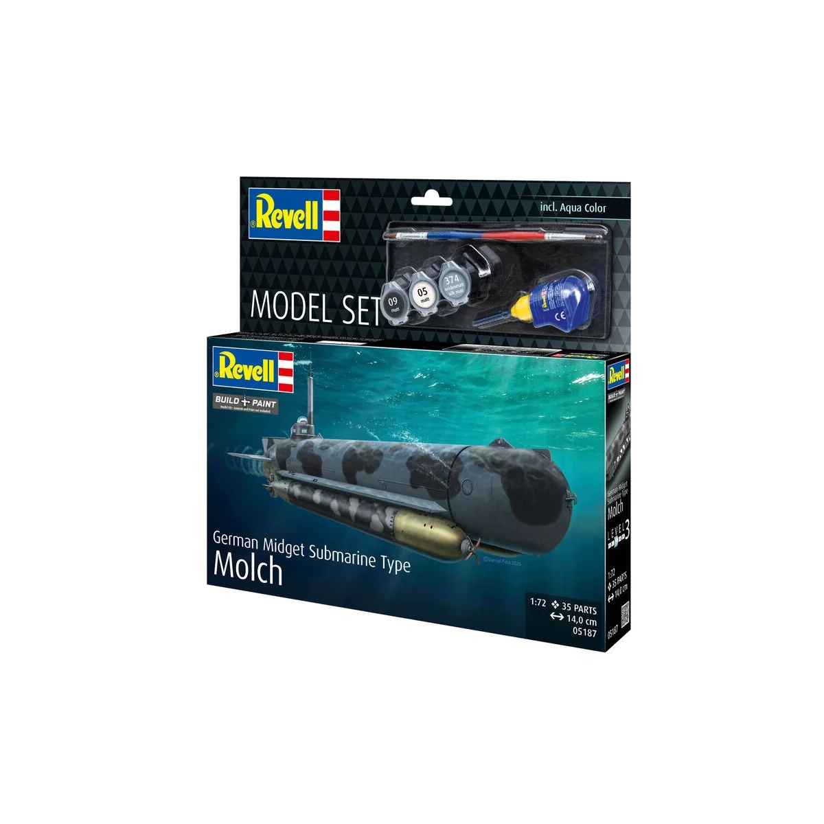 Model Set German Midget Submarine Type Molch, 1/72 - Revell 65187