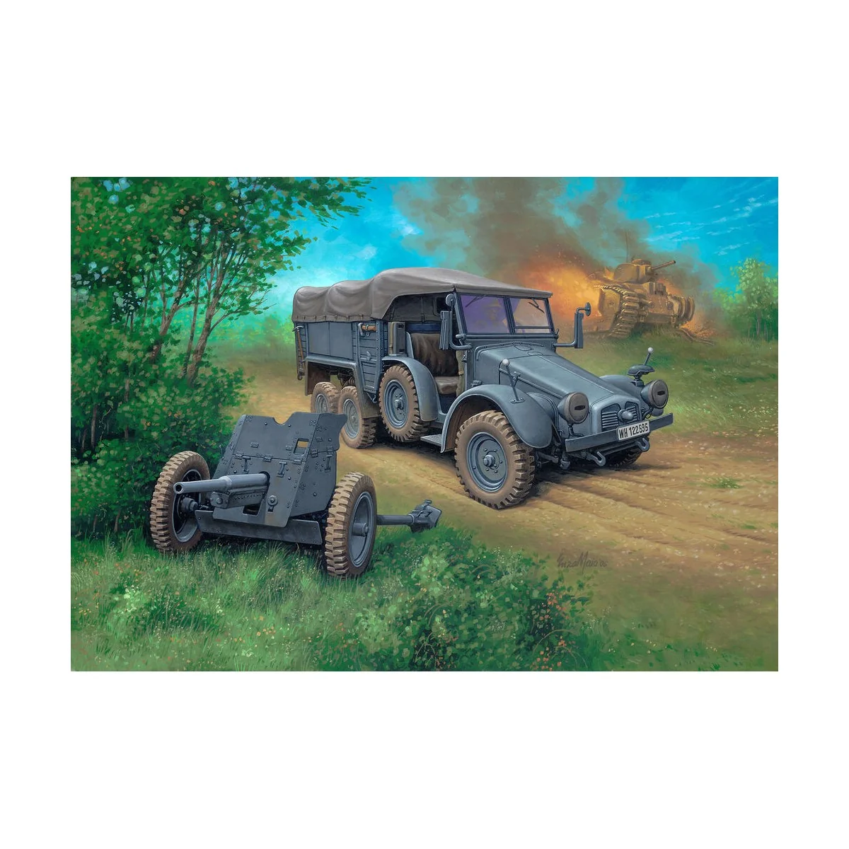 Starter Kit Krupp Protze KFZ 69 with 3, 7cm Pak, 1/76 - Revell 73344