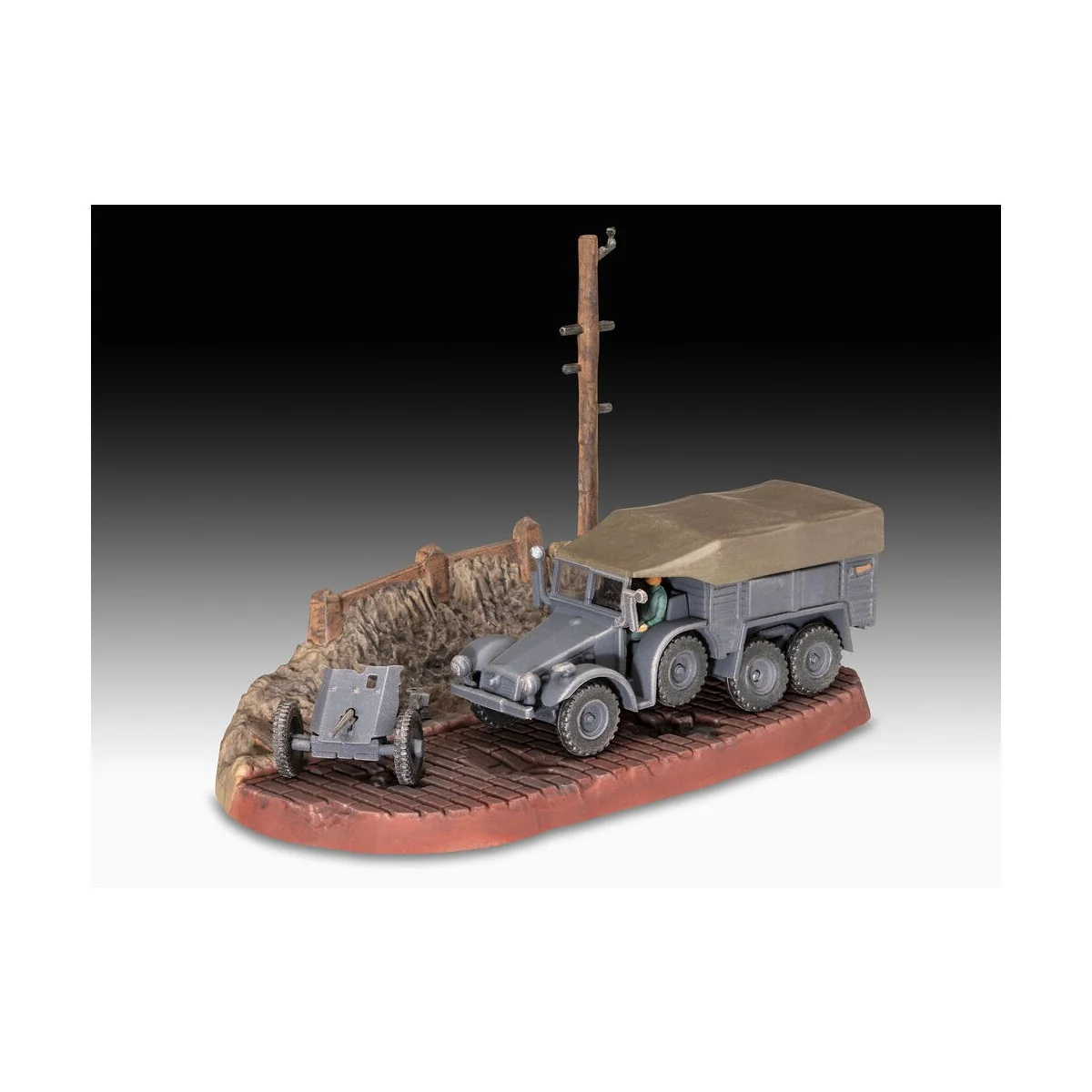Starter Kit Krupp Protze KFZ 69 with 3, 7cm Pak, 1/76 - Revell 73344