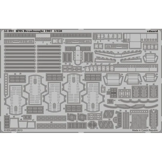 HMS Dreadnought 1907 for Trumpeter, 1/350 - Eduard Accessories 53091